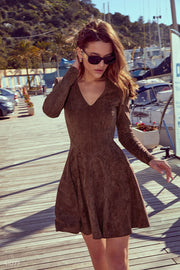 Chocolate Eco Suede Mini Dress