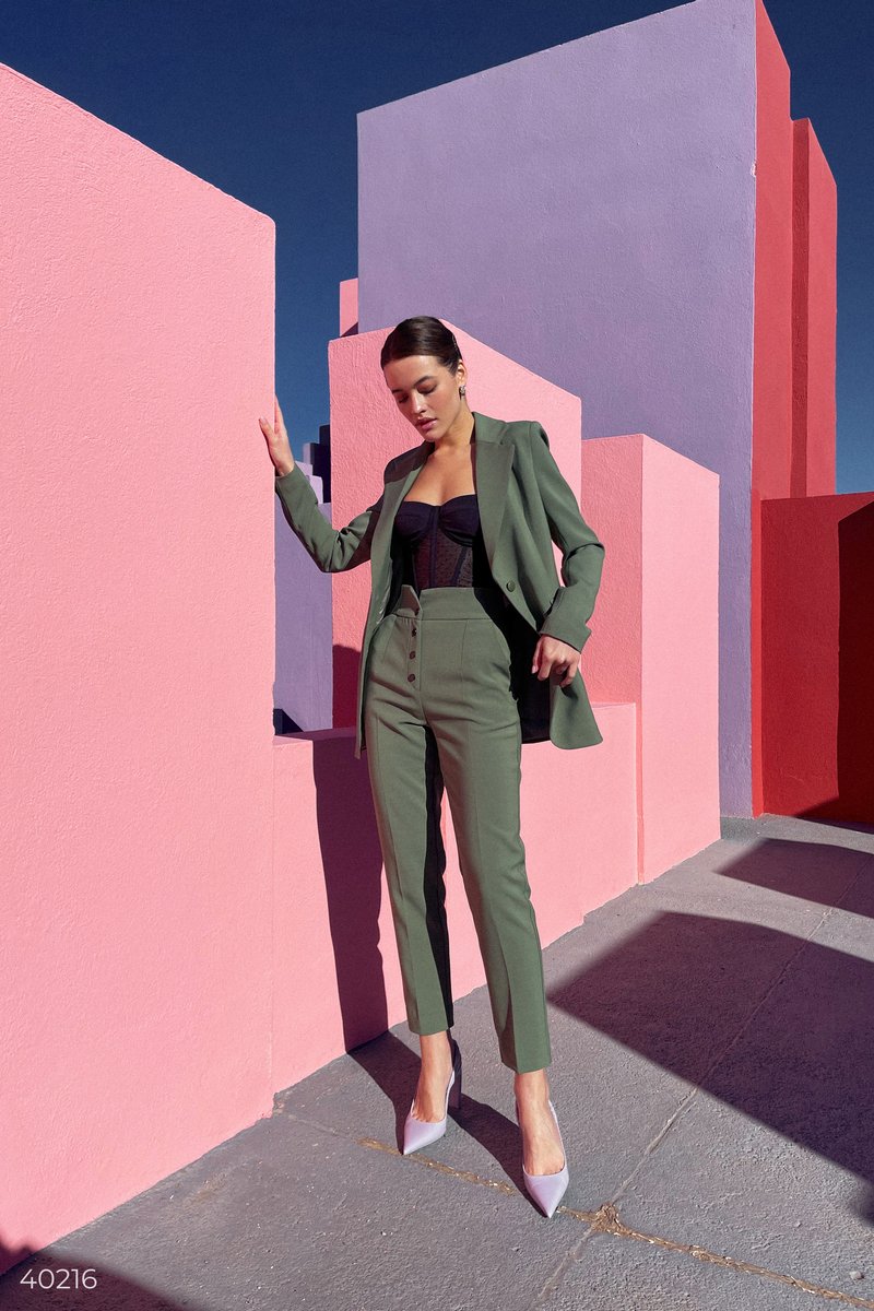 Pistachio Suit Set Jacket and Trousers