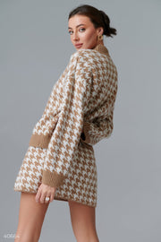 Beige Knitted Set with Skirt