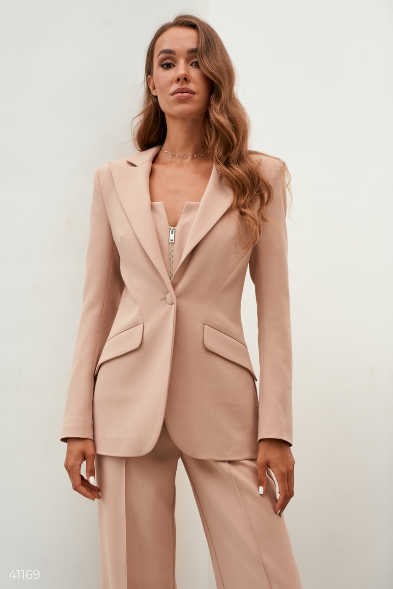 Veste coupe cintrée beige