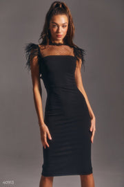 Black Dress with Feathers