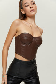 Brown ECO-Leather Corset