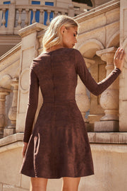 Chocolate Suede Mini Dress