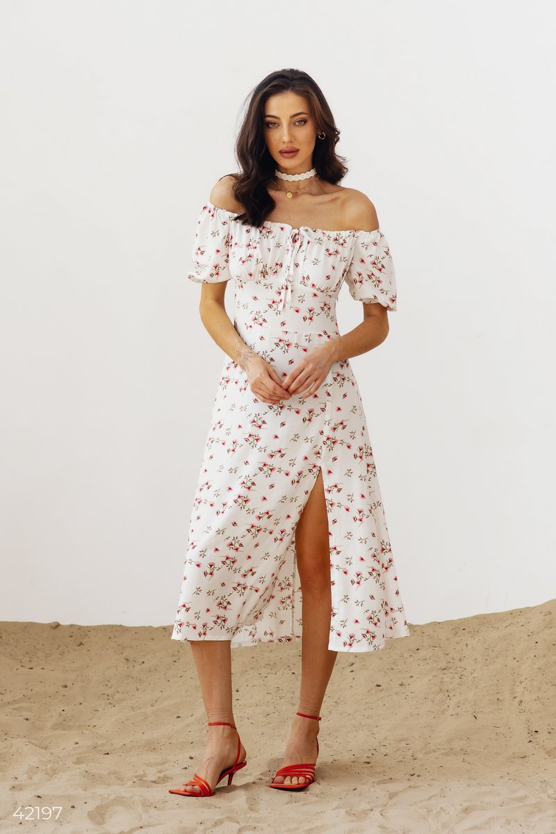 Cotton Off-Shoulder  Dress