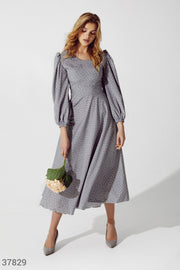 Robe midi en coton gris