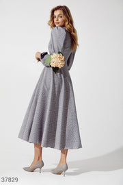 Robe midi en coton gris