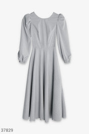 Robe midi en coton gris