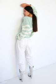 Mint gestreifter Pullover