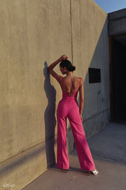 Pink Palazzo Trousers with Belt