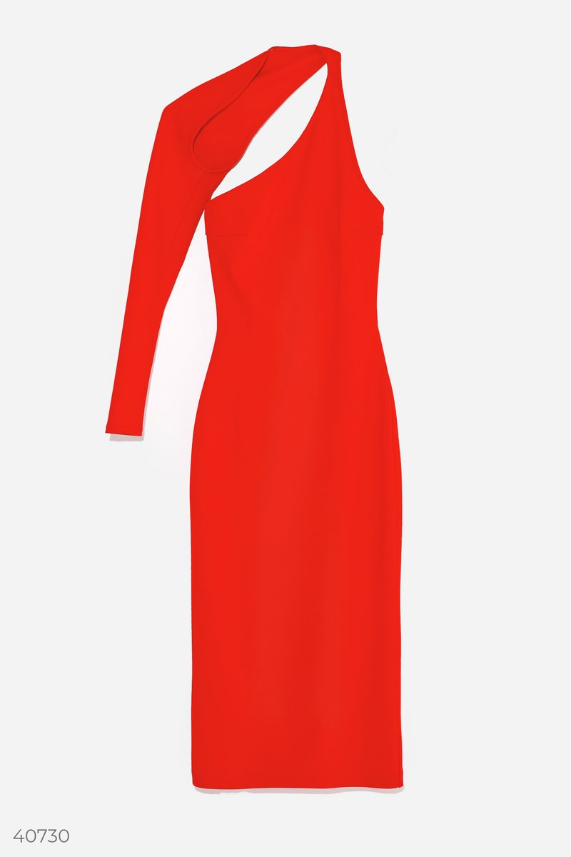 Rotes schulterfreies Kleid