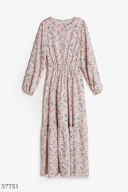 Robe mi-longue à fleurs Rosa