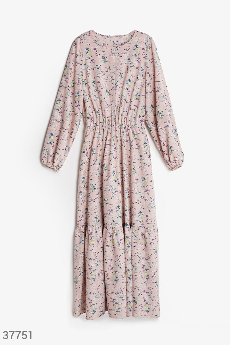 Robe mi-longue à fleurs Rosa