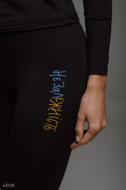 Thermo-Leggings mit „Independent“-Print