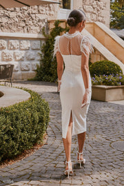 White Dress with Feathers